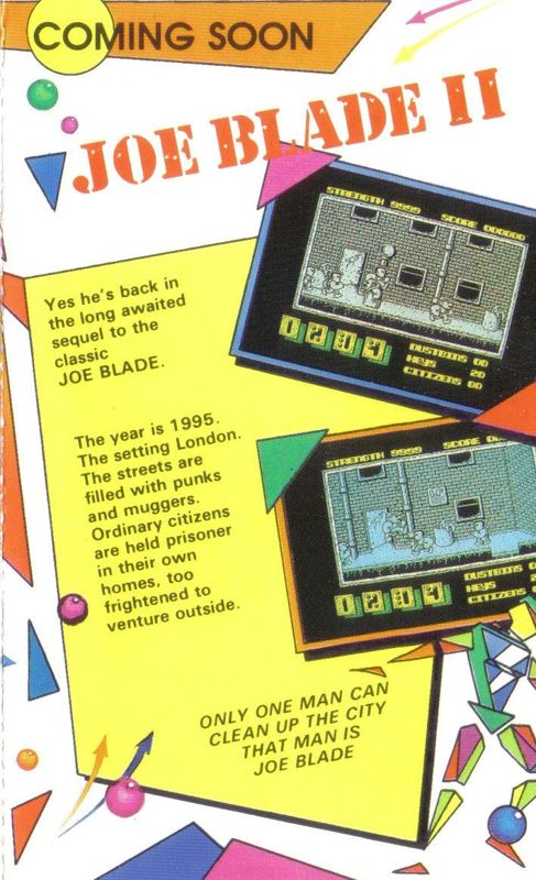 Joe Blade box art for MSX